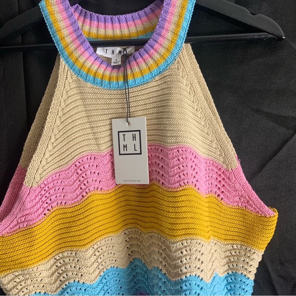 Revolve THML Crochet Knit Halter Top - Picture 4 of 6